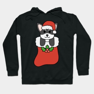 Christmas Black and White Chihuahua Stocking Hoodie